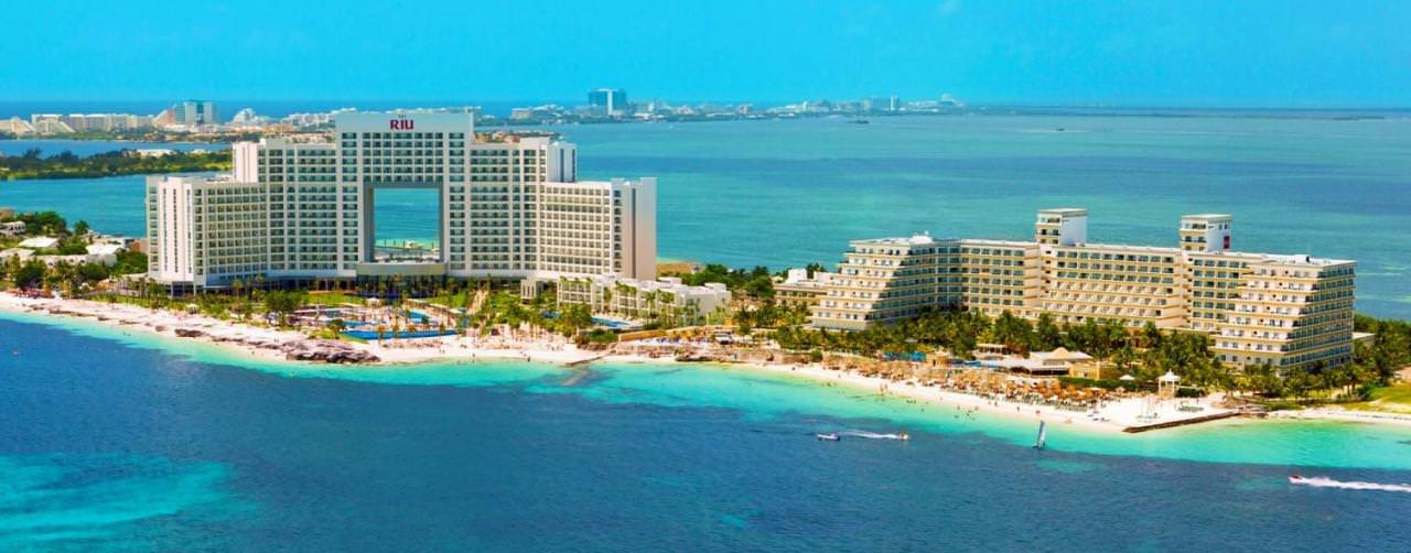 Amenities Aerial View From Sea Riu Caribe Cancun Mexico