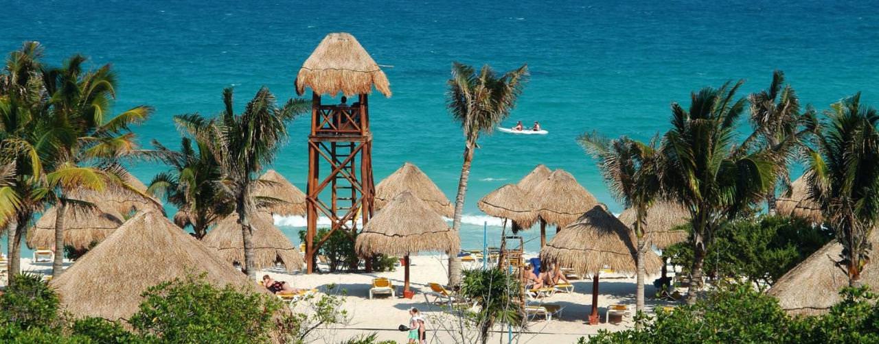 Beach Areial View From Resort View Kayak Iberostar Paraiso Maya Riviera Maya Mexico