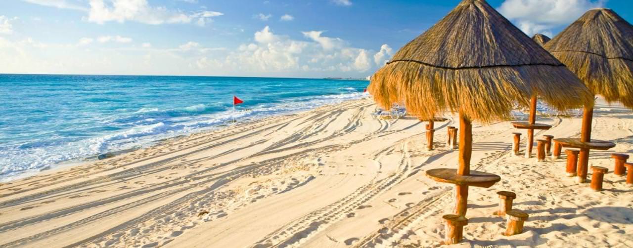 Cancun Mexico Beach Palapas Iberostar Cancun