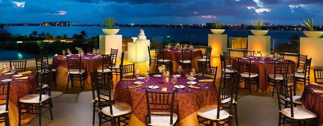 Cancun Mexico Le Blanc Spa Resort Wedding Reception At Sunset