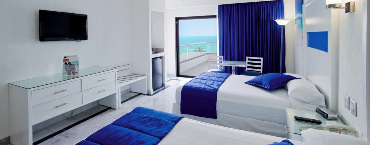 Cancun Mexico Riu Caribe Room Standard Double Beds Ocean View Balcony