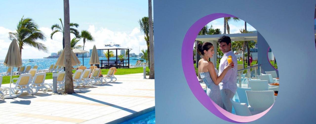 Cancun Mexico Riu Palace Peninsula Amenities Courtyard Bar Beach