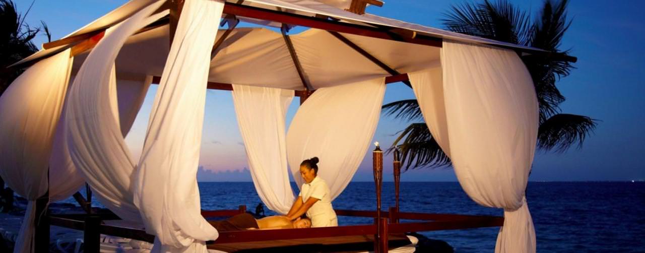 Cancun Mexico Spa Massage Out Door At Night Riu Palace Peninsula