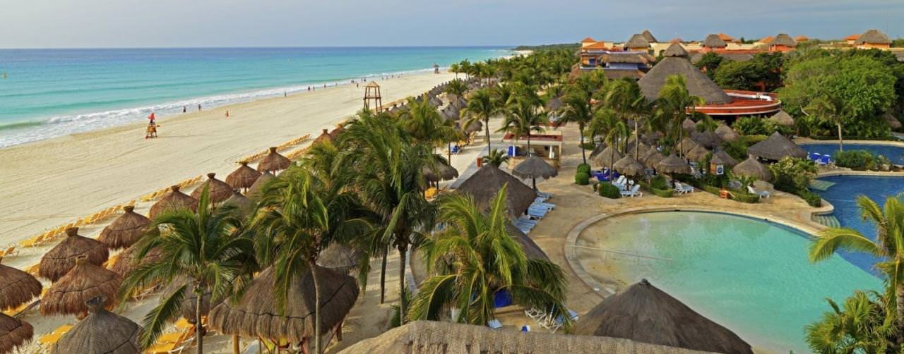 Iberostar Tucan Playa Del Carmen Riviera Maya Beach Aerial View Pool Palm Tree Palapas