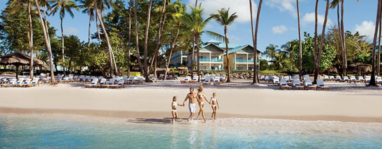 La Romana Dominican Republic Drelr_family_on_beach3_2a Dreams La Romana Resort Spa