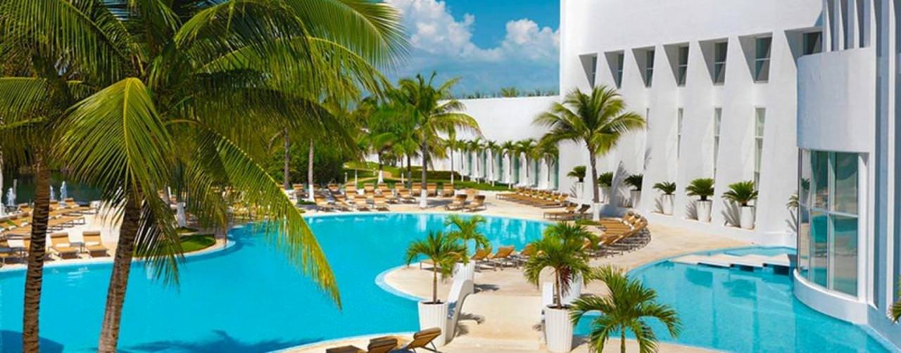 Le Blanc Spa Resort Cancun Mexico Pool Palm Trees Lounge Chairs