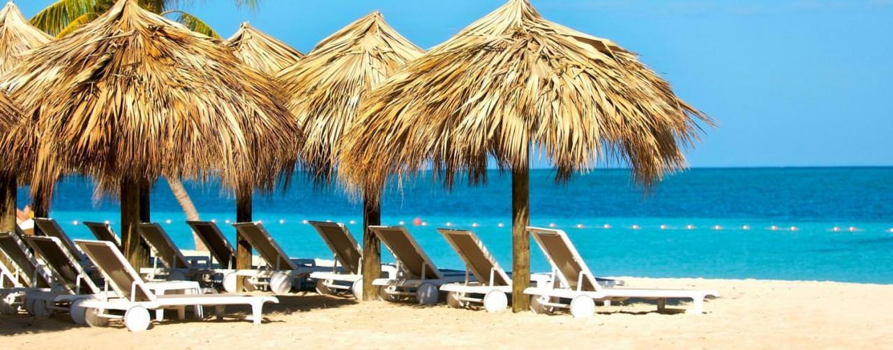 Montego Bay Jamaica Beach Palapas Chair Oceanview Iberostar Grand Hotel Rose Hall