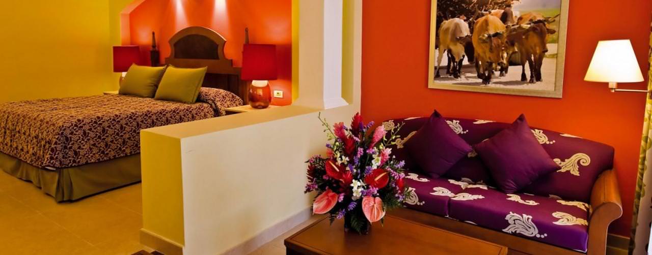 Montego Bay Jamaica Room Suite King Bed Sofa Iberostar Rose Hall Suites