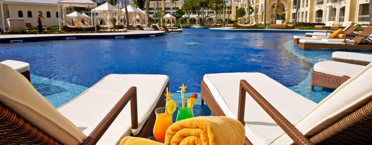 Pool Lounge Chairs Drinks Relax Iberostar Grand Hotel Bavaro Punta Cana Dominican Republic