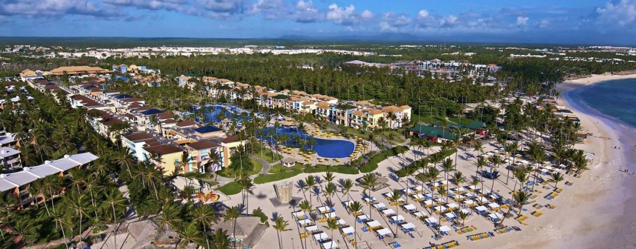 Punta Cana Dominican Republic Beach Aerial Panoramic View Hotel Exterior Ocean Blue