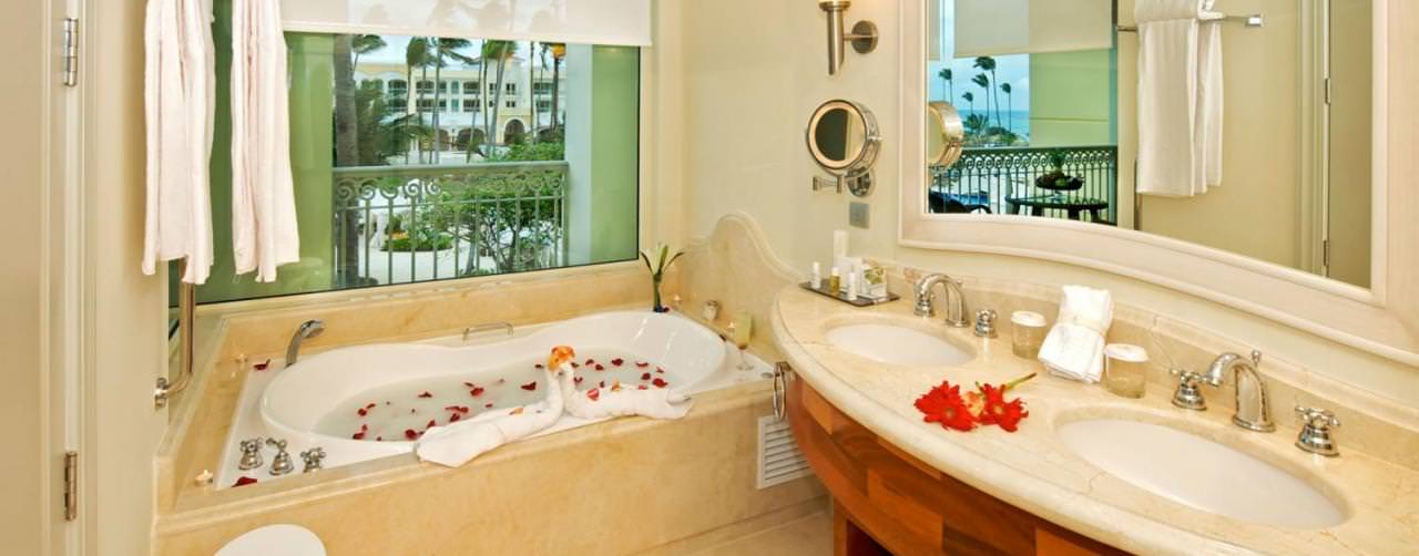 Punta Cana Dominican Republic Room Bathroom Jacuzzi Double Sinks Iberostar Grand Hotel Bavaro