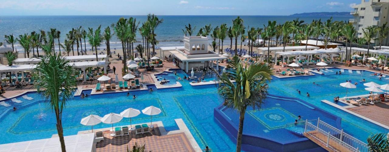 Riu Palace Pacifico Riviera Nayarit Puerto Vallarta Pool Aerial View Beach Palm Trees