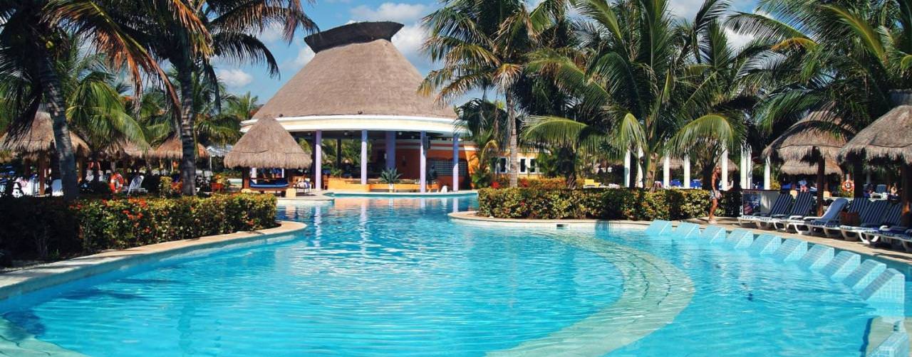 Riviera Maya Mexico Iberostar Paraiso Del Mar Pool Submerged Loung Chairs Bar