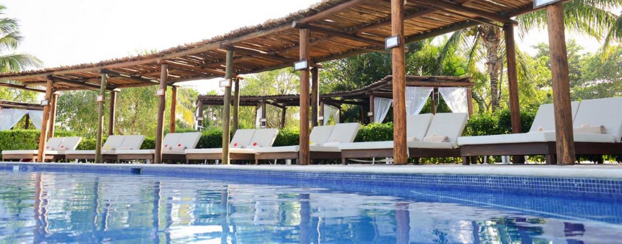 Riviera Maya Mexico Valentin Imperial Maya Pool Covered Day Beds Reserved